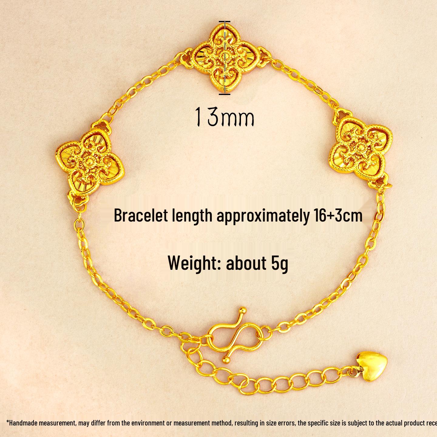 Браслет  Золотой четырехлистник  2025: Элегантный ювелирный подарок с цветочным дизайном для женщин