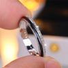 Cute Female Black Enamel Engagement Ring Vintage Silver Color Wedding  For Women