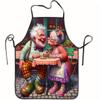 1pc Apron Featuring Cheerful Elderly Couple Designs, Suitable for Both Men and Women In Home Kitchens