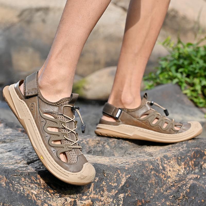 Mode Fischer Freizeit Herrenschuh Herren Schnelltrocknende Sandalen Atmungsaktives Mesh Strand Flats Sommer Laufschuhe Schnell Männlich Bequeme Sandale