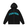 Foreign trade new rainbow color matching letter embroidery velvet loose hooded sweater casual trousers set men and women the same style