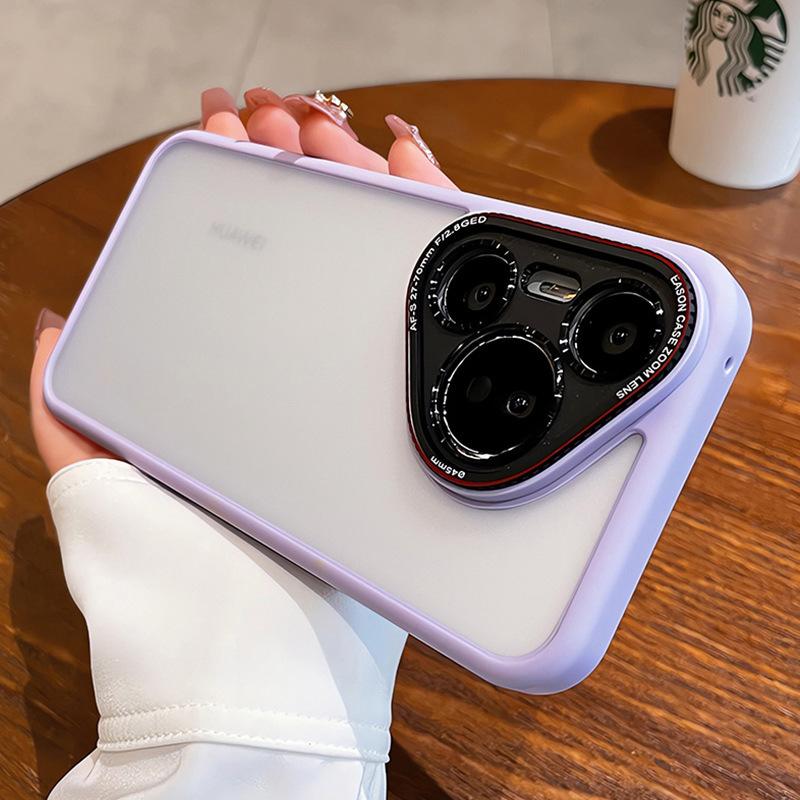 Applicable to Huawei Mate70 matte skin feeling mobile phone case metal lens Pura70 Lycra magnetic all-inclusive protective case