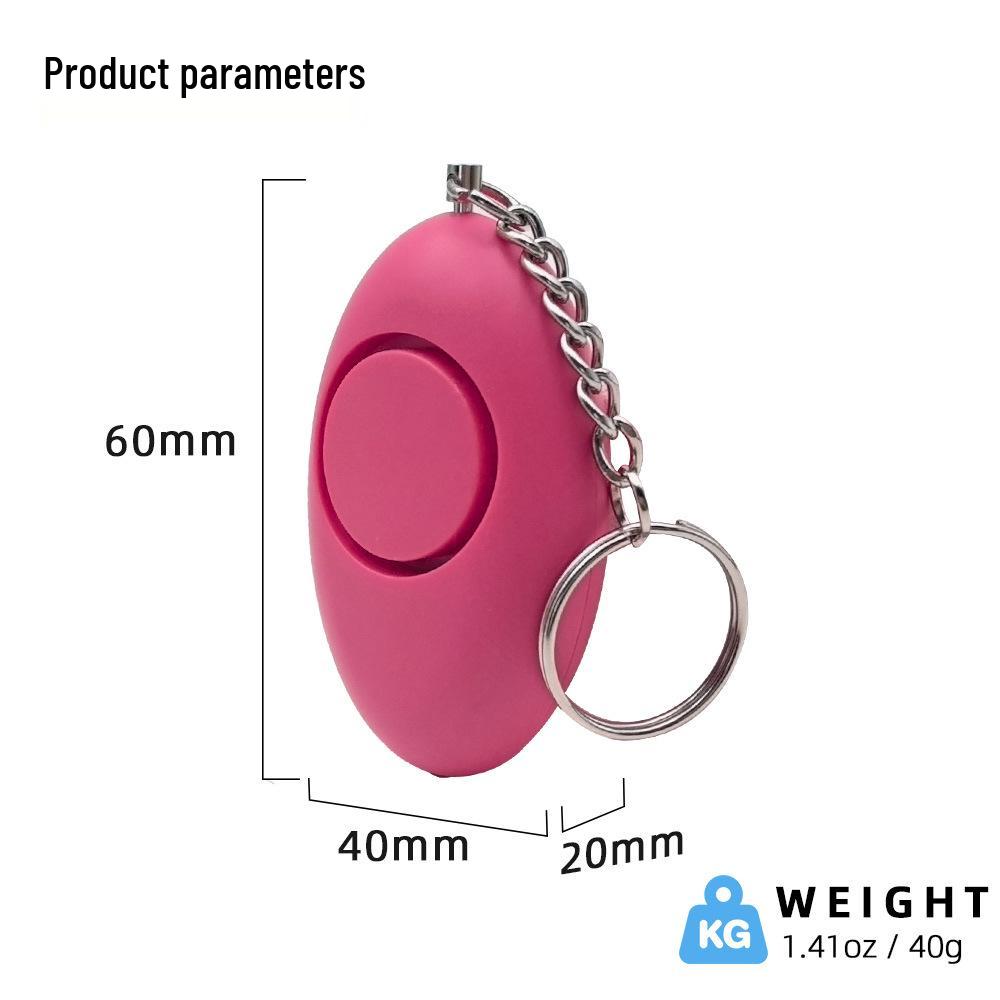 Oval Personal Alarm Keychain: Safety Self-Defense Device with LED Light for Women, Outdoor Use, and Wolf Repellent.