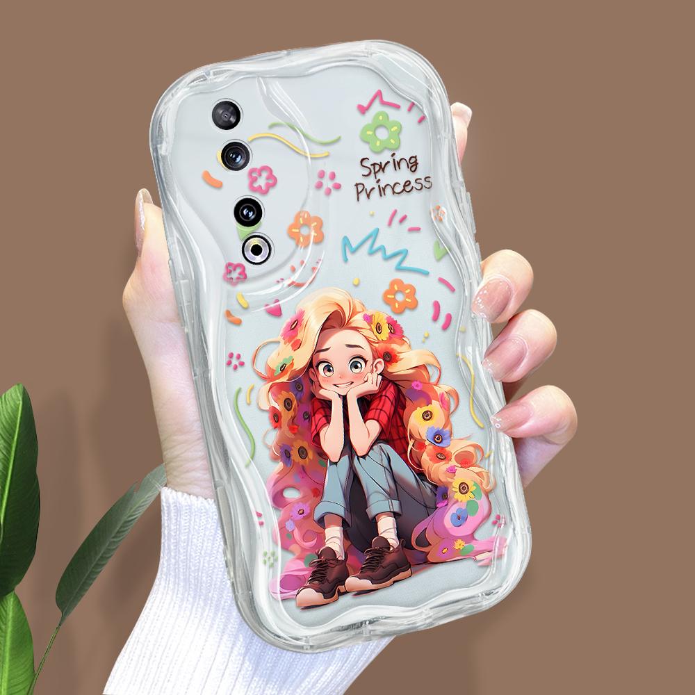 

Милый мультяшный узор, кремовая текстура, мягкий силиконовый чехол с волнистыми краями, чехол для телефона для Huawei Honor Infinix Tecno iPhone iPhone 16