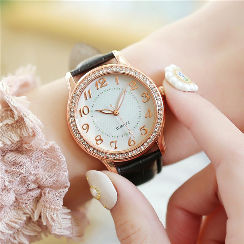 Diamond Inlaid Luminous Watch Women's Belt Women's Watch Quartz Watch Watch