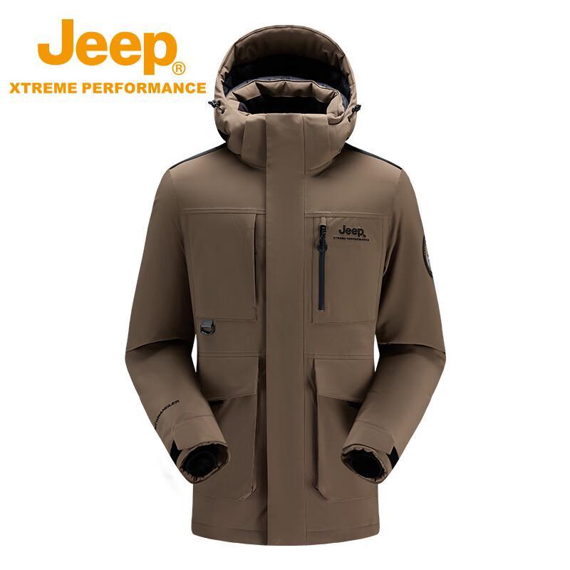 Jeep Men's Waterproof Windproof Fleece Outdoor Jacket