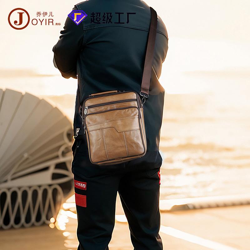 Men's Satchel Trendy New Cowhide Shoulder Bag Business Leather Men's Messenger Bag Casual Fashion Men's Bag