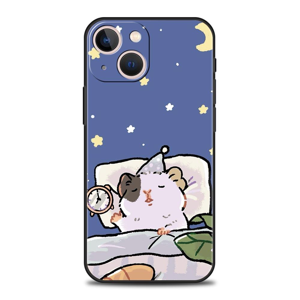 Capa de Celular Fofa de Porquinho da Índia Cavy Para iPhone 16e 15 14 13 12 11 Pro Max XS X XR SE 7 8 Plus Capa iPhone 16 Capa Macia de TPU
