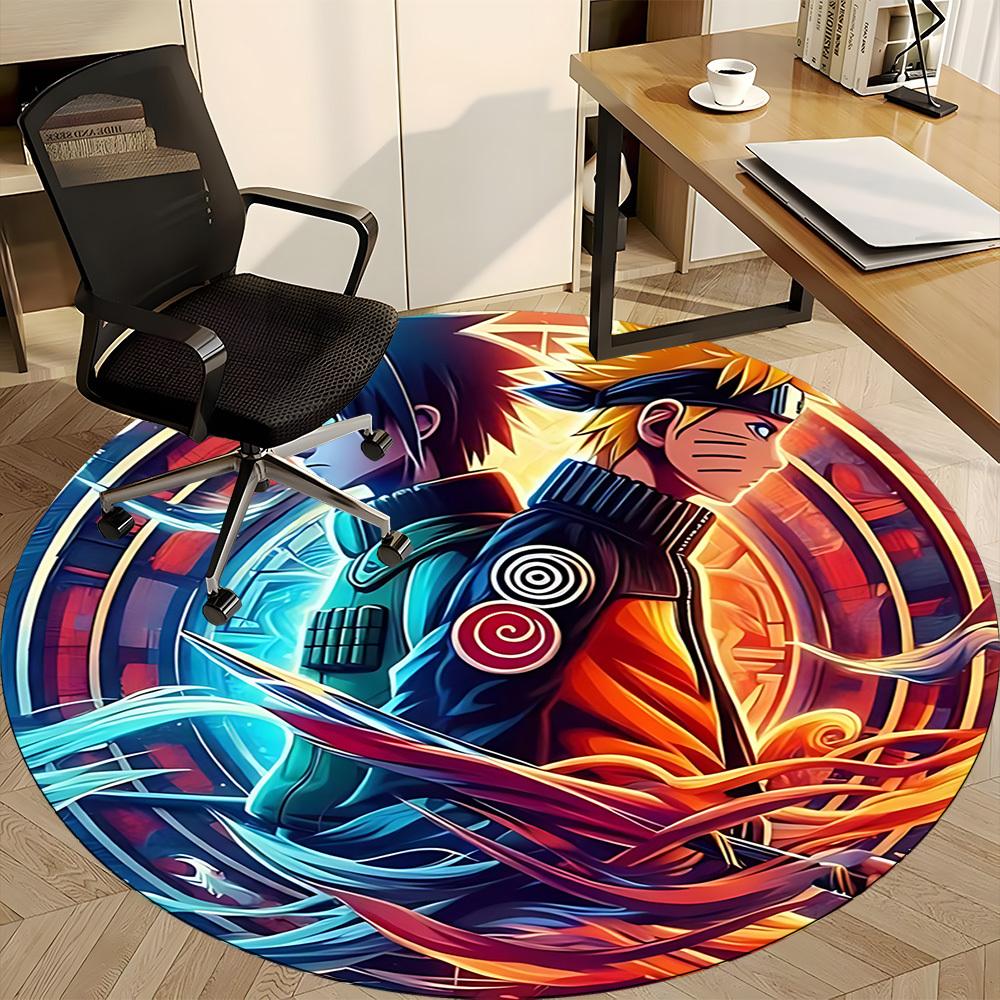 1pc Naruto Sasuke Office Round Area Rug, Under Office Chairs Bedroom Living Room Home Decor, Room Deco, Available in Various Sizes113