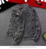 Men's Trendy Korean Style Ripped Denim Jacket for Autumn/Winter