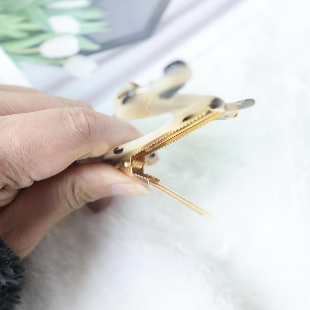 8cm Korean Style Rhinestone Acetate Duckbill Clip for Flyaway Hair and Bangs