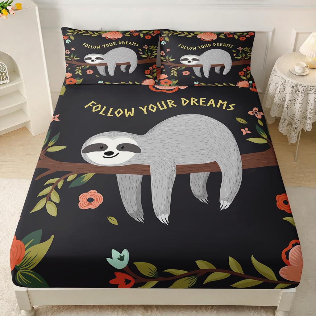 Dog Animal Pattern Bed Hat Three-Piece Digital Printing Bedding Bed Hat Three-Piece Set Children And Adults