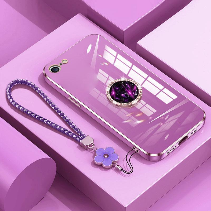 

6 6plus чехол с ремешком, роскошный чехол с бриллиантовым держателем для iPhone 6 6s 7 8 plus 7plus 15 13 pro max чехол-подставка для iPhone6 For iphone 6 6s&Case & Holder лавандовый