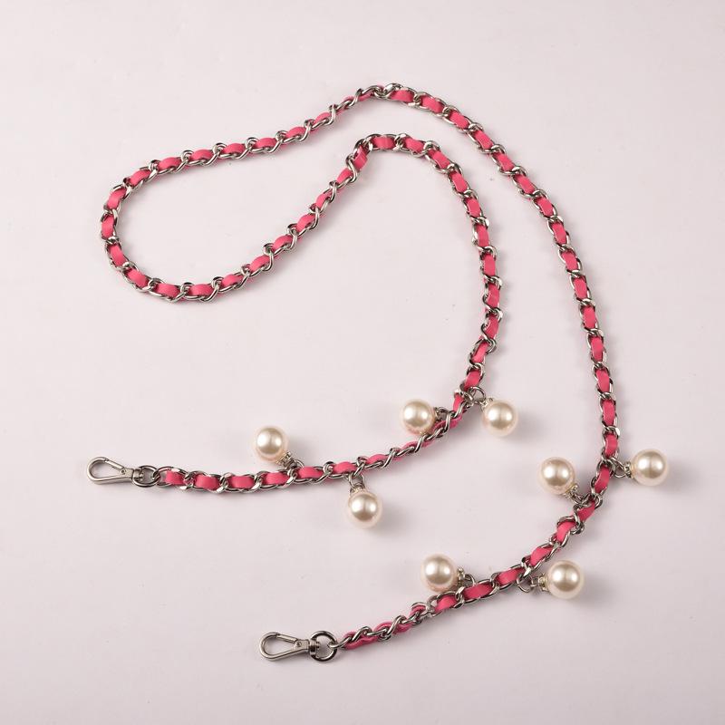 Modified Starry Saddle Bag with Rhinestone Handle & Pearl Chain