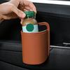 Car Seat Back-Mounted Organizer Storage Box, Non-Destructive Installation Waterproof Leather Texture Multi-Functional Trash Can Door Side Storage for