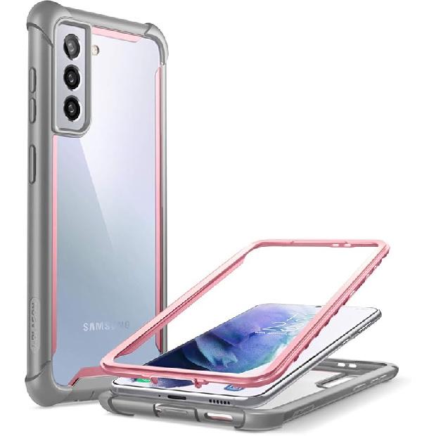 

Чехол серии i-Blason Ares, разработанный для Galaxy S21 Plus 5G (Релиз 2021 г.), Прочный прозрачный бампер без встроенной защиты экрана (фиолетовый) розовый