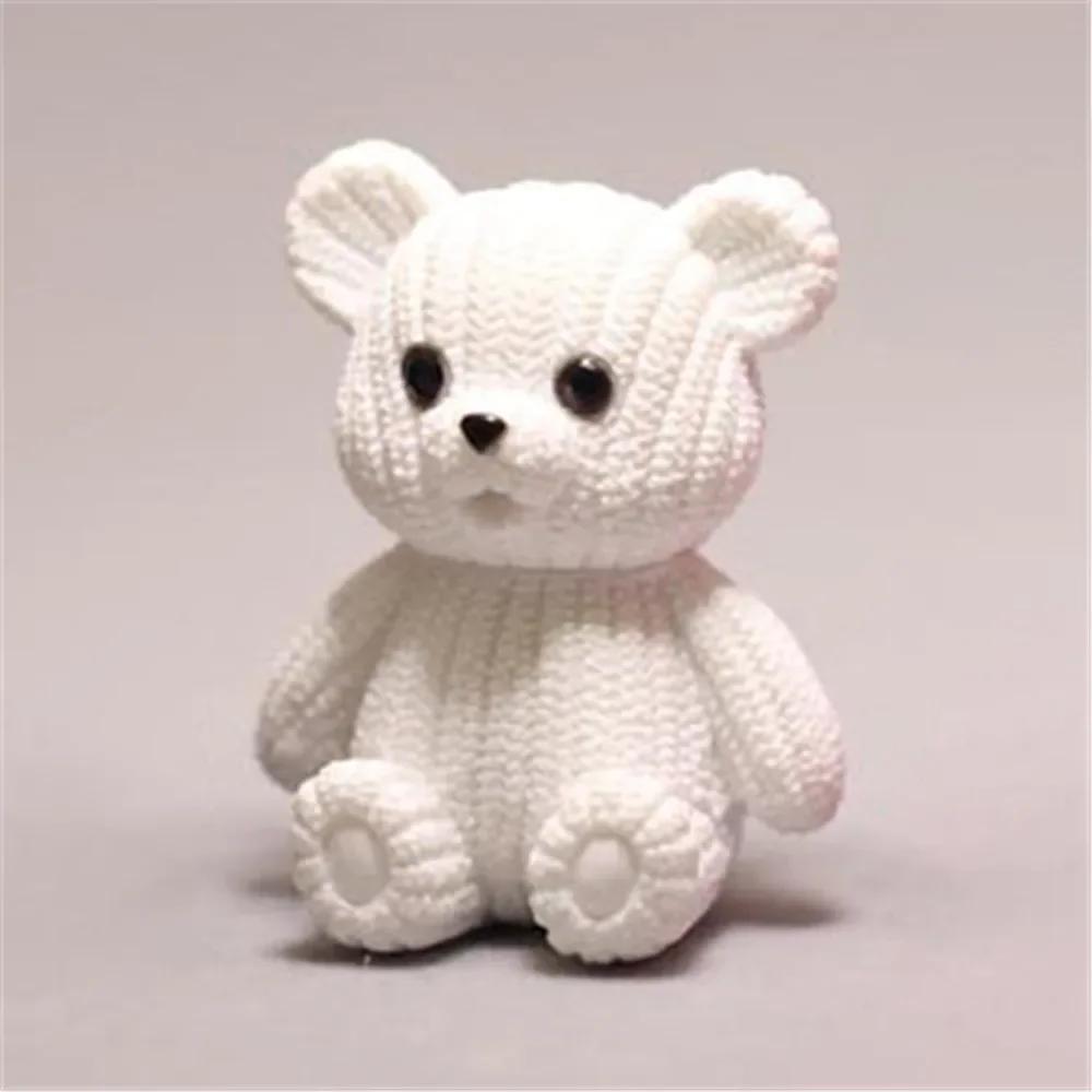 

Mini Resin Bear Ornaments - Wool Texture Kawaii Desk Decor, Kids Toy Fairy Garden Miniatures Figurines Gift