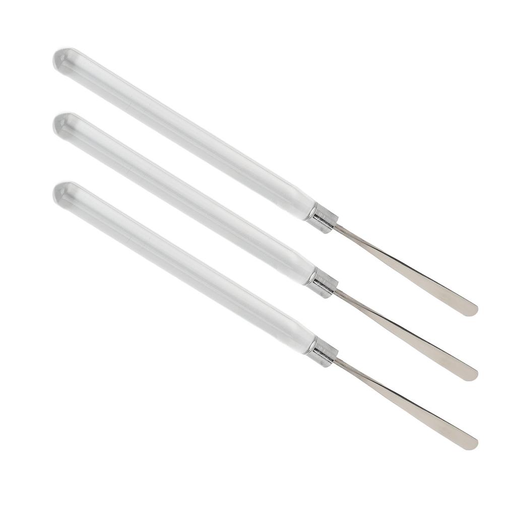 3pcs Makeup  Spatula Color Blending Stainless Steel Transparent Handle Nail Gel Spatula St