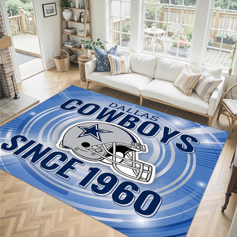 Tappeto in velluto di cristallo design Dallas Cowboys Accogliente Non?Tappeto Stampato Antiscivolo per Camera da Letto Soggiorno Ingresso