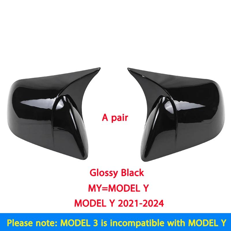 For Tesla Model 3 Model Y Rear View Door Wing Side Mirror Cover Caps Shell Case Rearview Cap Exterior Accessories Carbon Fiber