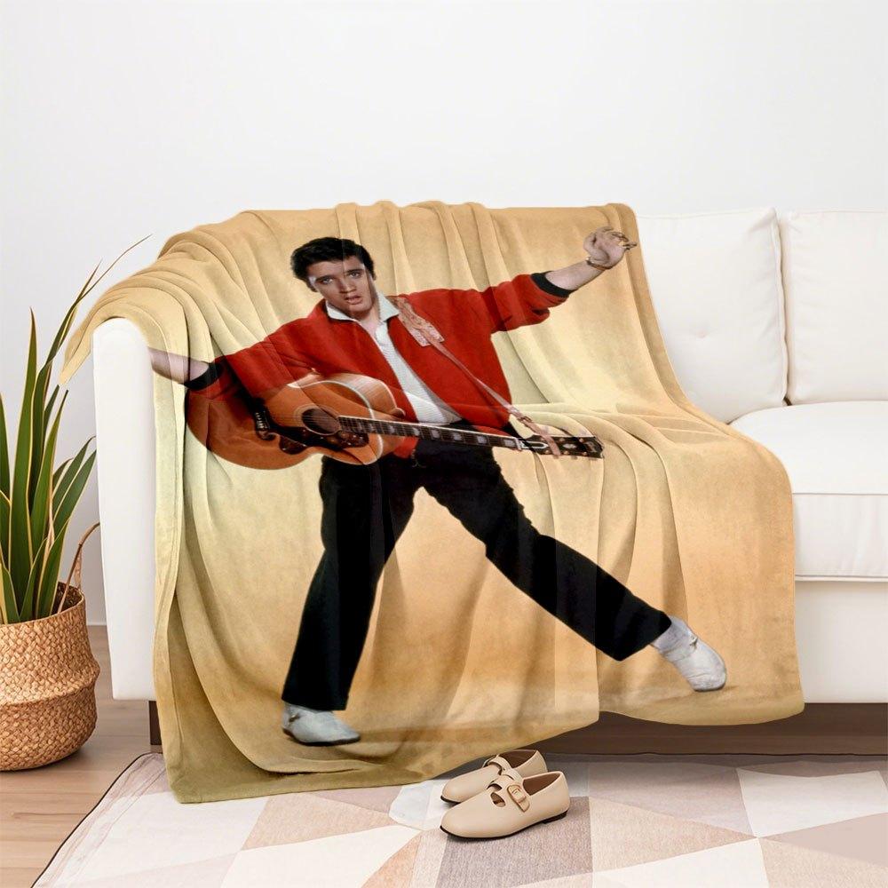 Elvis Presley Costume for Halloween Party Cosplay Dress UpBlanket Flannel Throw Blanket for Sofa, Bed, Travel, Camping, Office, Couch, Chair
