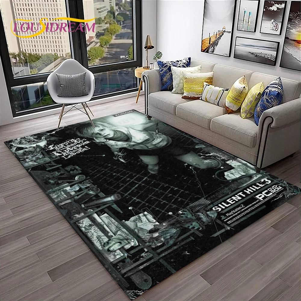 Tappeto Tappetino Decorativo per Casa Soggiorno Camera da Letto Divano Stanza dei Giochi Zerbino, Tappeto da Area Tappetino Antiscivolo, Gioco Film Horror 3D Silent Hill
