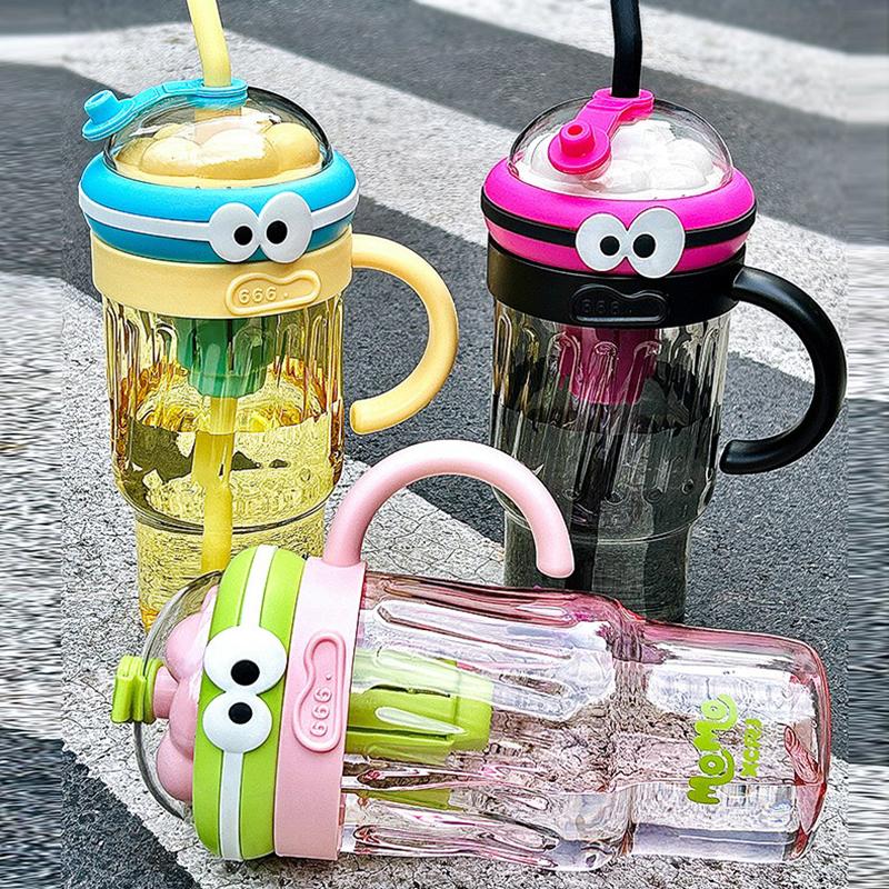 1280ML Summer Large-Capacity Cute Ice Cup Fresh and Simple Girls Children's Straw Plastic Cup