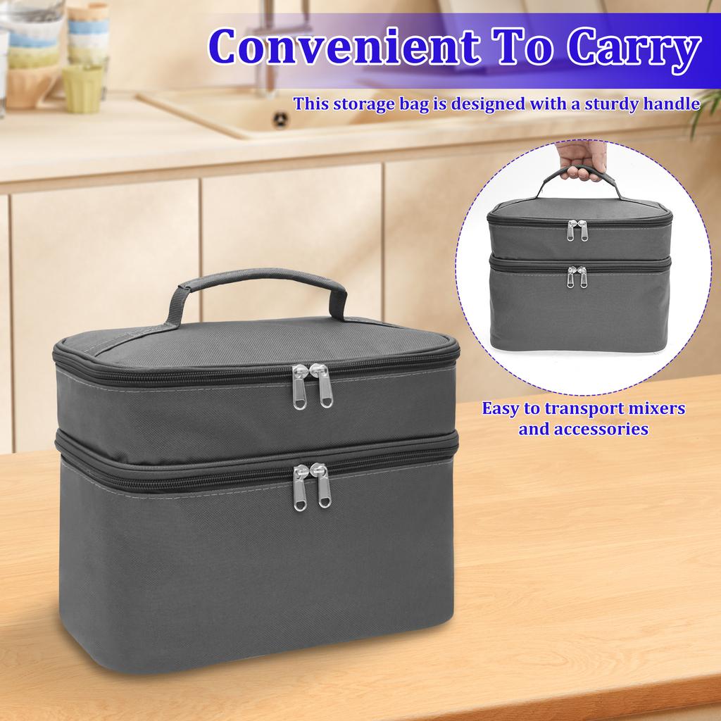 Hand Mixer Storage Bag Blender Stick Handheld Carrying Case with Handle Kitchen Hand Mixer Accessories