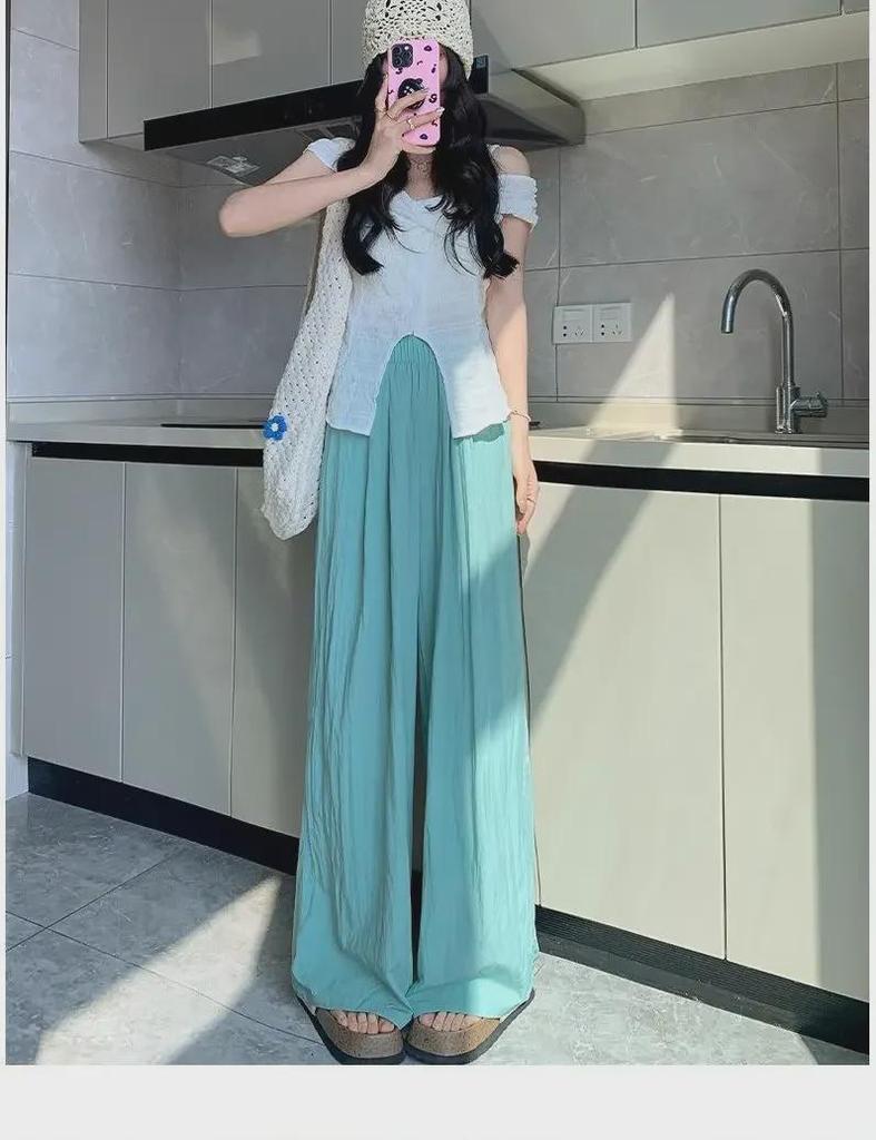 Southeast Asian Cotton & Linen Wide-Leg Lazy Summer Pants