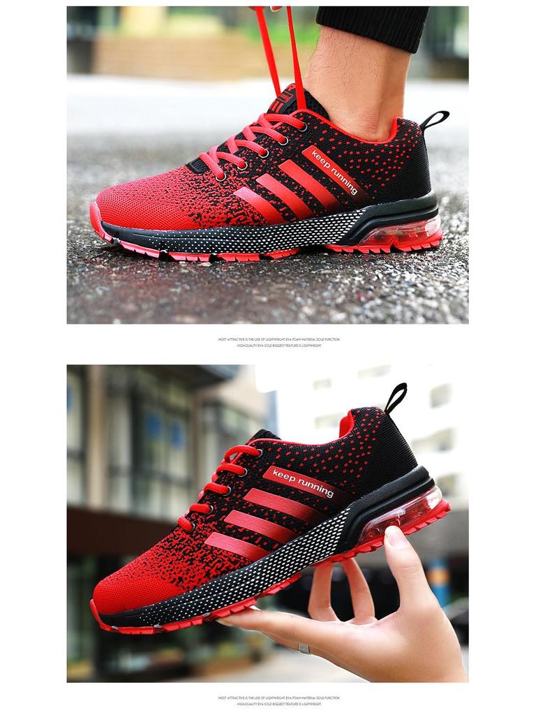 Herren Flyknit Air Cushion Lauf-Sneakers - Leicht, Atmungsaktiv, Übergröße, Vielseitig, Trendig.