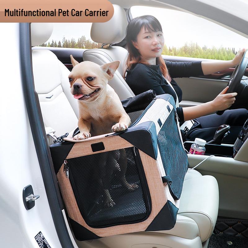 Portable Foldable Dog & Cat Travel Cage for Medium and Small Pets - Safety Seat & Outdoor Nest