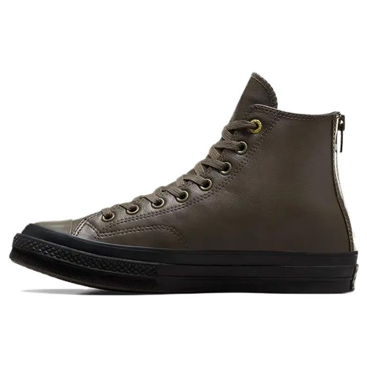 Converse Chuck 70 Black Zip Comfortable Quality Durable Shock Absorption High Top Canvas Shoes Unisex Sneakers Brown A02110C