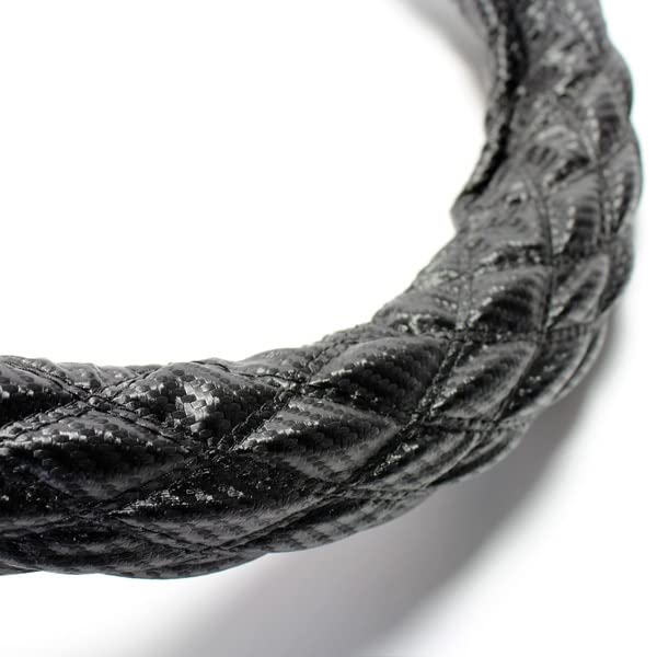 

Azur Carbon Leather Black Steering Wheel 2HM in Extra Thick Steering Wheel Dress Up Your Cover, Made Japan, Cover, Car