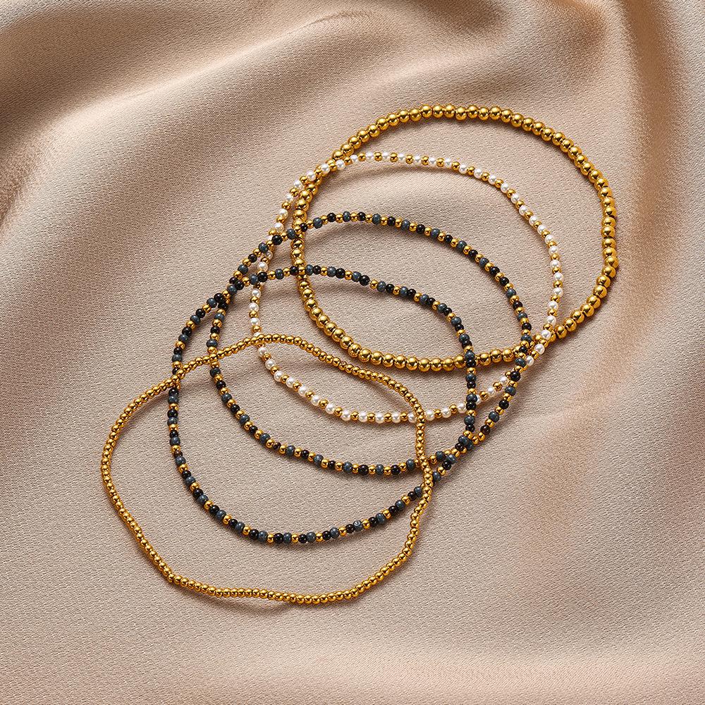 Handmade Bracelet, Bohemian Vacation Style, Layered, Women's Five Piece Set, Rice Bead Bracelet