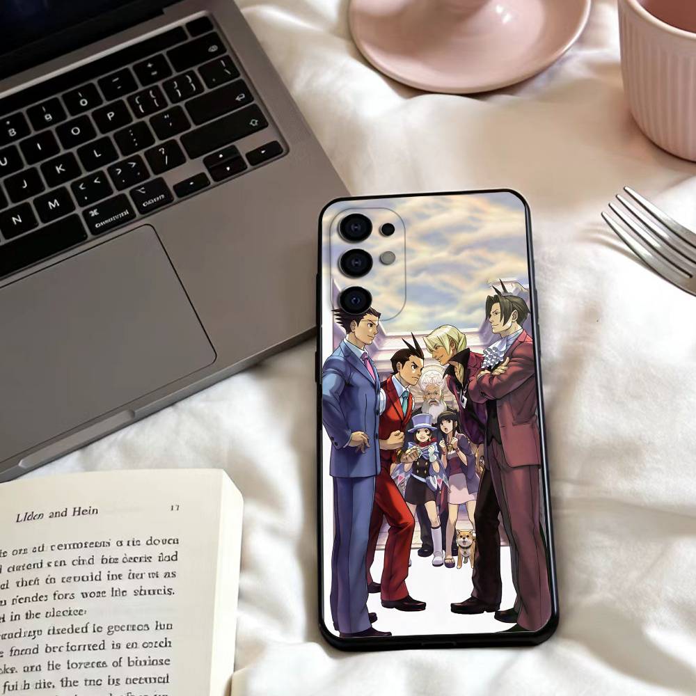 Anime Ace A- Attorney Phone Case For Samsung S25,24,23,22,30,21,10,9,Ultra,Plus,Lite,FE,4,5 G Soft Black Case
