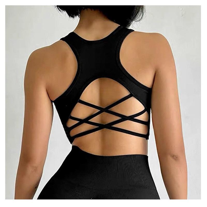 Women's Padded Yoga Tank Top: Stylish, Flattering, Back-Highlighting, Fitness, Sports Bra, Shock-Absorbing, Running Crop Top
