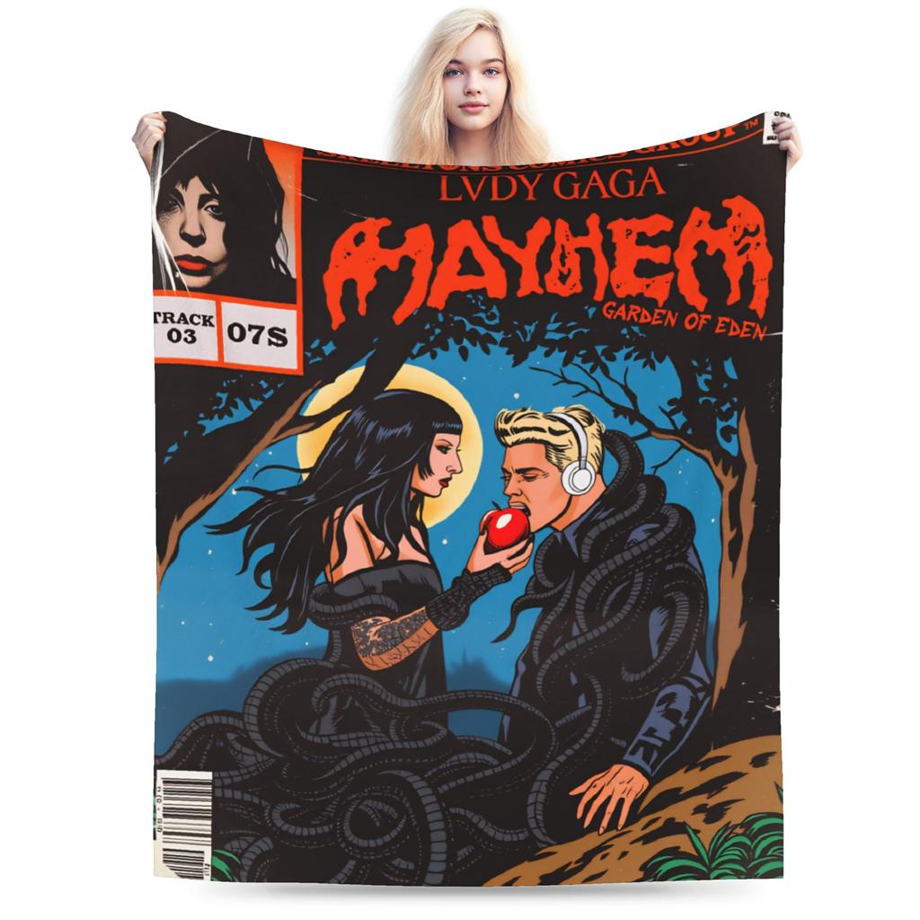 Lady Gaga The Mayhem Ball 2025 UK Tour Blankets  Warm Soft Street Trend Plush Throw Blanket For Girls Boys Bedspread Bed Cover