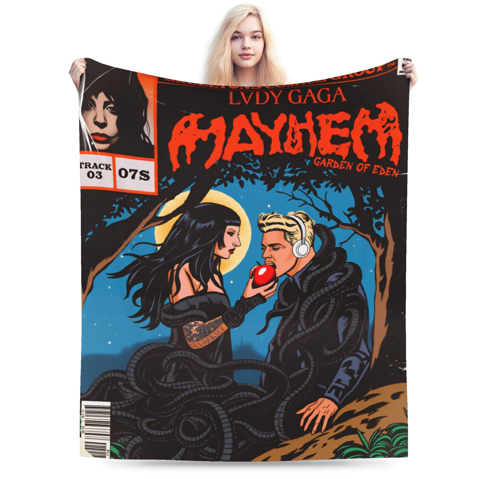 

Lady Gaga The Mayhem Ball 2025 UK Tour Blankets Warm Soft Plush Throw Blanket For Kids Home Decor Flannel Bedspread Bed Cover 40x50in