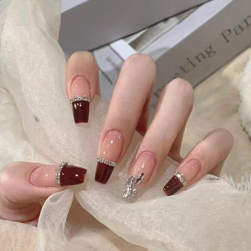 Nail Handcrafted Wearing Cherry Red  Art Highgrade Fashionable Popular Trend