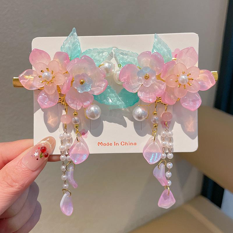 Chinese Style Hanfu Hairpin Set for Girls - Includes Hair Clips, Swaying Tassels, and Butterfly Accessories