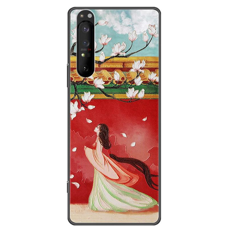 Retro 3D Case for Sony Xperia 1 5 10 II Relief EMBOSS Silicone Cover for Sony Xperia 1 5 10 III XZ4 XZ5 Bumper Shell