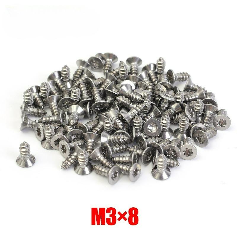 200/50Pcs Plum Tapping Screw Thin Head Star Pointed Stainless Steel M3 M4 Self-Tapping Screws Woodwork Hardware Parts Supplies