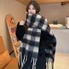New Popular Scarf Women Thickened Colorful Plaid Tassel Warm Neck Shawl Fashionable and Versatile Outwear Female