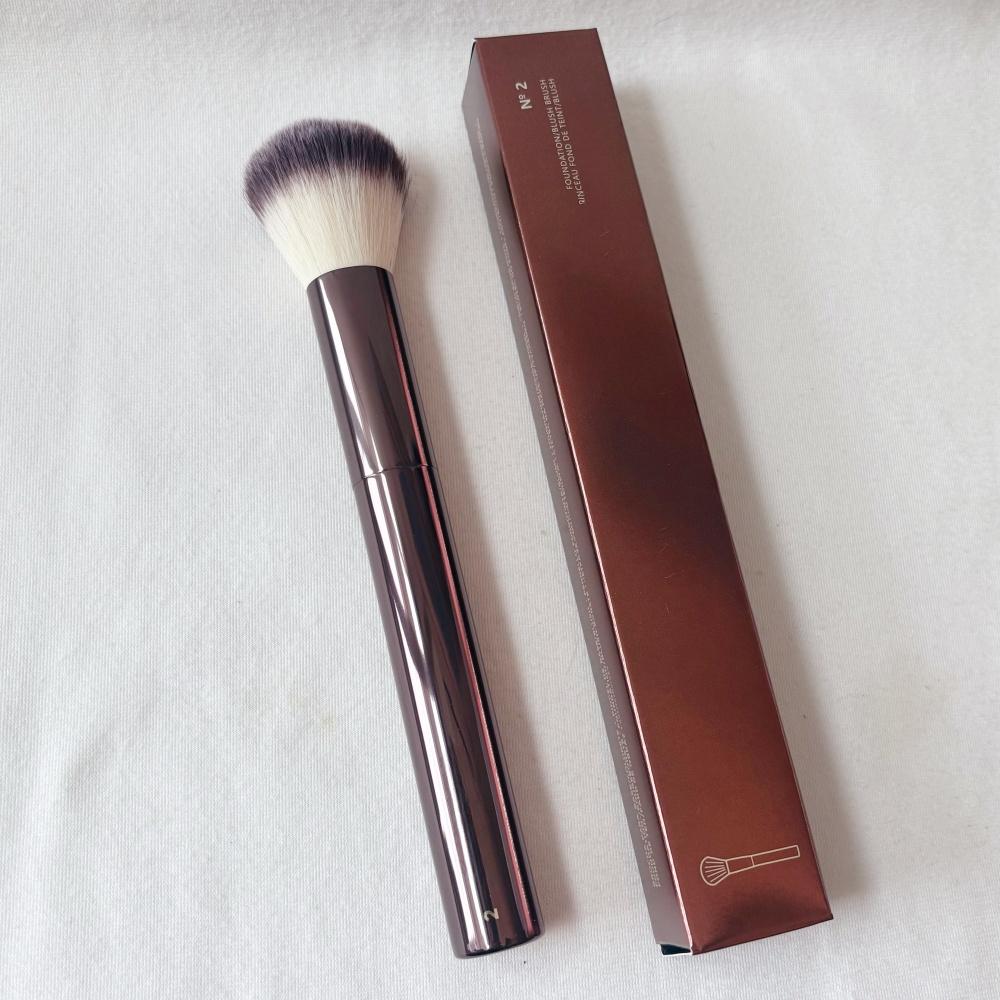 Ensemble de Pinceaux Contour Visage Pinceau Fond de Teint Blush et Pinceau Édition Éclairage Ambiant Kit de Pinceaux de Maquillage 2 pièces
