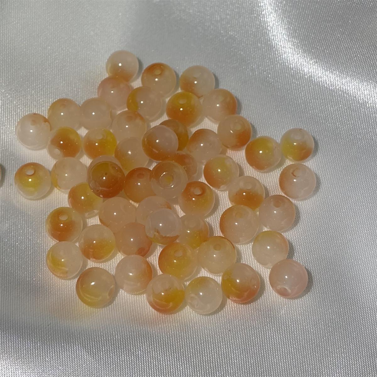 

50pcs 8mm Glass Crack Imitation Jade Color Series Round Beads DIY Handmade Necklace Bracelet Loose Beads Jewelry Accessories 8mm(50pcs)