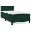 Box Spring Bed with Mattress Dark Green 80 x 200 cm Velvet