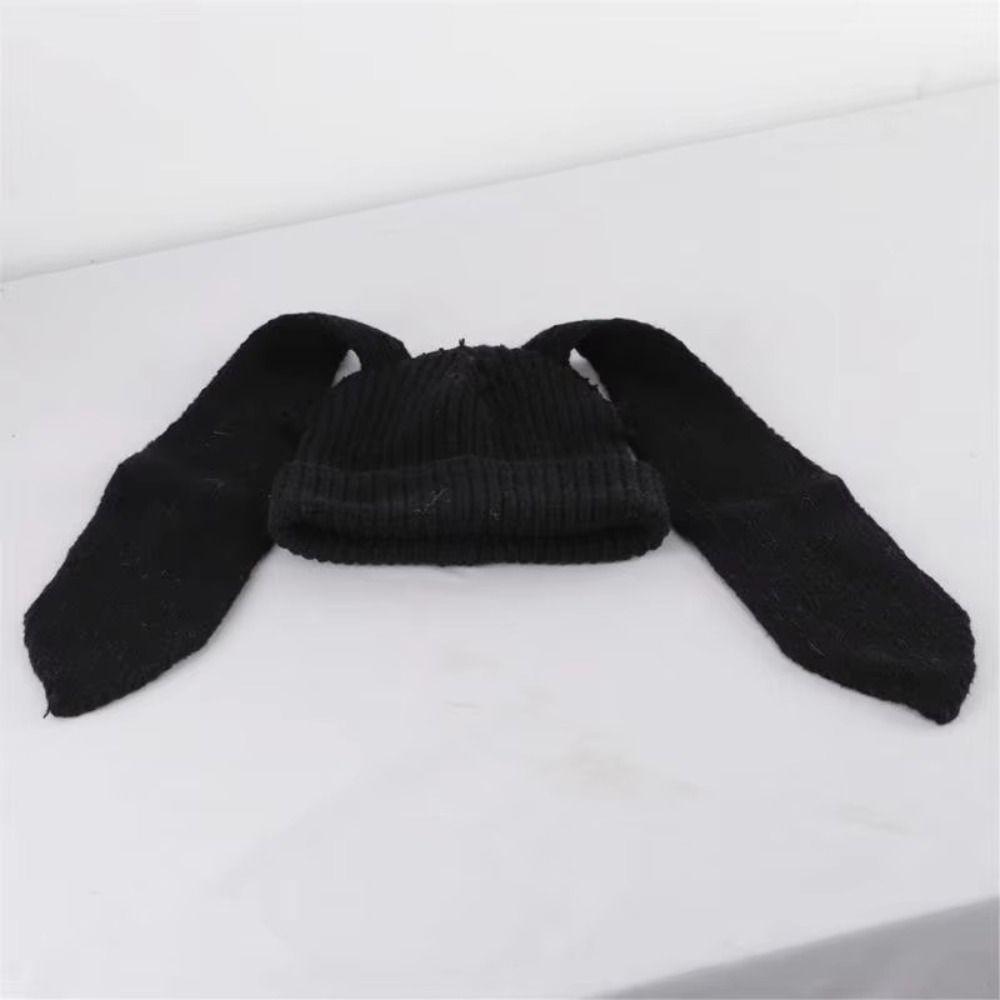 Thick Knitted Long Ear Beanie Handmade Style Rabbit Knit Hat Gift Style Winter Warm Hat For Women