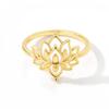Vintage Lotus Rings for Women Teens Stainless Steel Wedding Ring Gothic Aesthetic copper Color Rings Zircon Gift bague femme