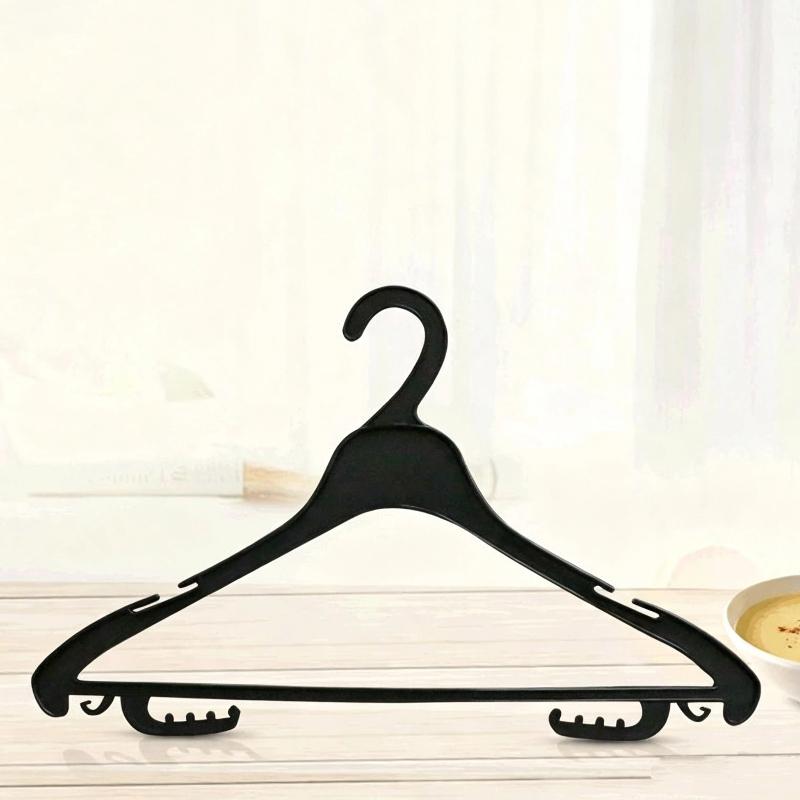 Multifunctional Plastic Clothes Hangers Sturdy Frame Non Slip Grooves 20 Pack Practical Housewarming Gift for New Homeowners