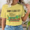 Posso leccarlo Maglietta Tavola Periodica Unisex Unisex Divertente Scienza Chimica Insegnante Umorismo Grafica Tee Casual Insegnante Top Regali